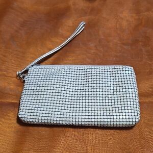 Cruise Club Silver Textured Clutch